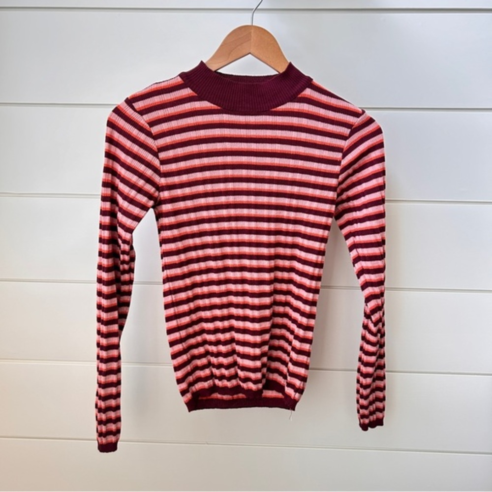 PRIMARK | Womens Orange Striped Pullover Jumper | Size Small